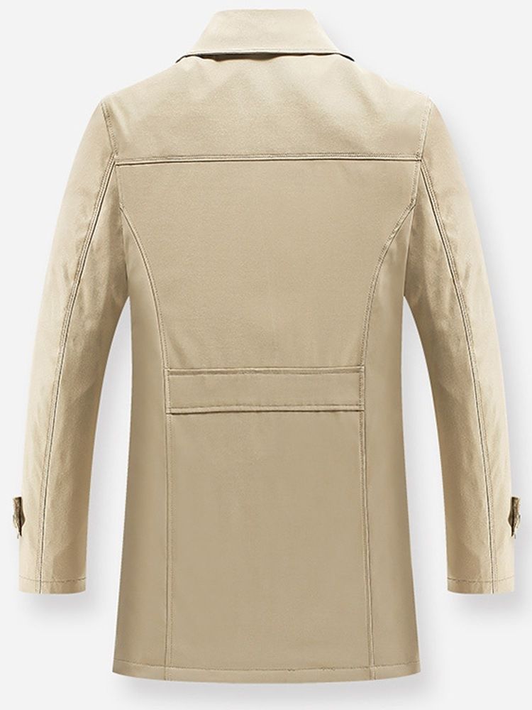 Knapp Standard Vanlig Tunn Slim Trench Coat