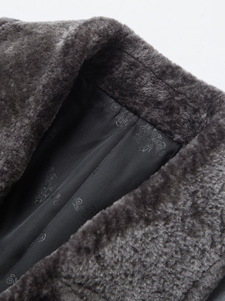 Lapel Pocket Mid-Längd Korean Winter Coat