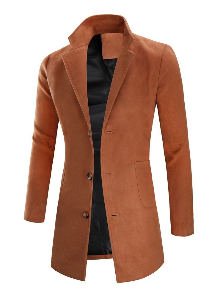 Mellanlångt Kavaj Vanlig Slim Casual Casual Coat