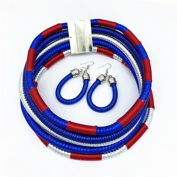 Color Block Hoop Smycken Set