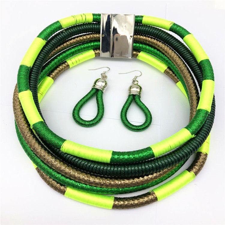 Color Block Hoop Smycken Set