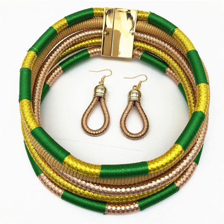 Color Block Hoop Smycken Set