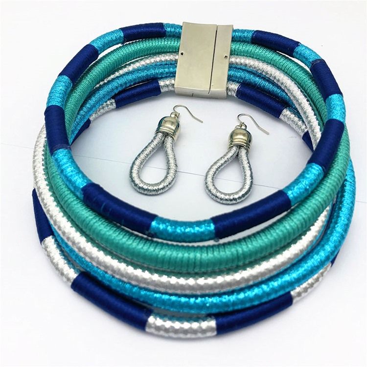 Color Block Hoop Smycken Set