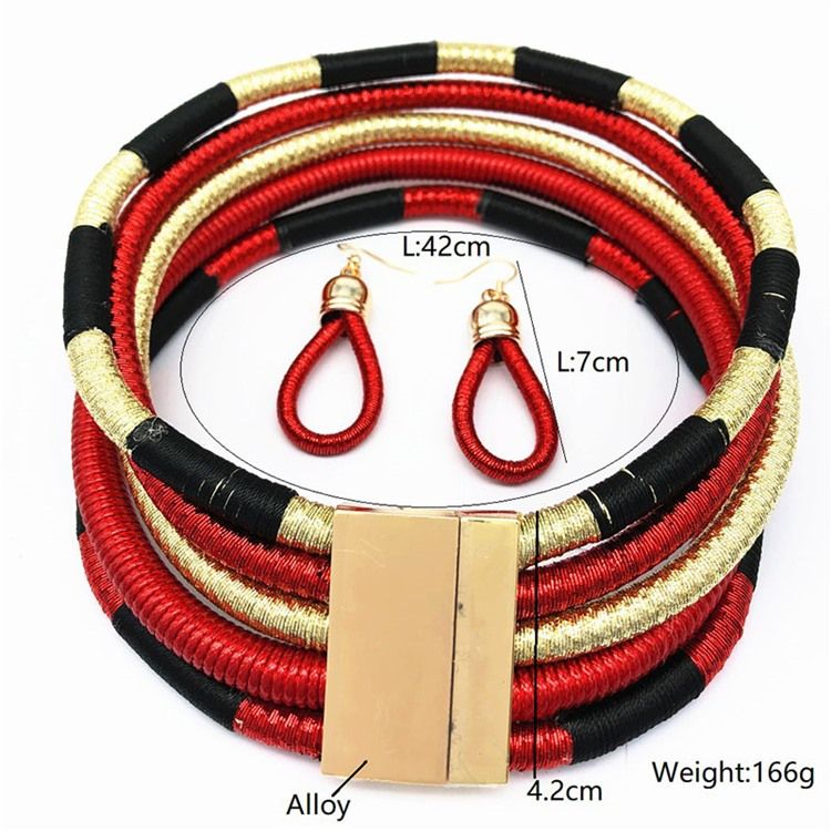 Color Block Hoop Smycken Set