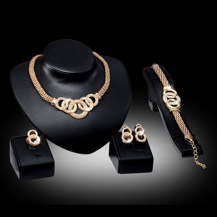 Diamante Circle Linked Smycken Set