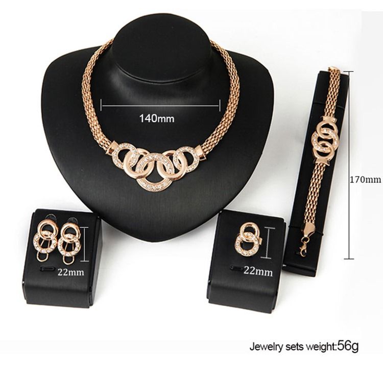 Diamante Circle Linked Smycken Set