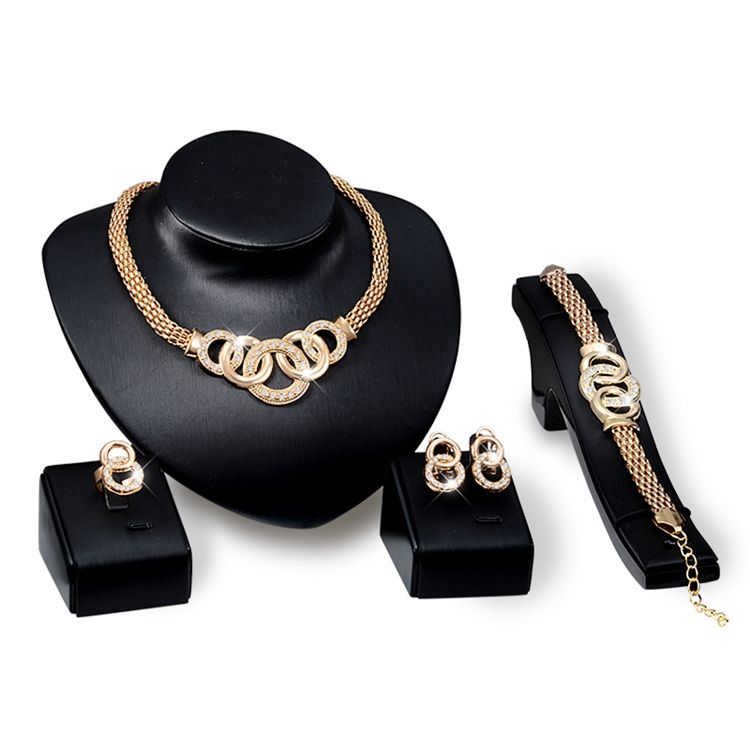 Diamante Circle Linked Smycken Set