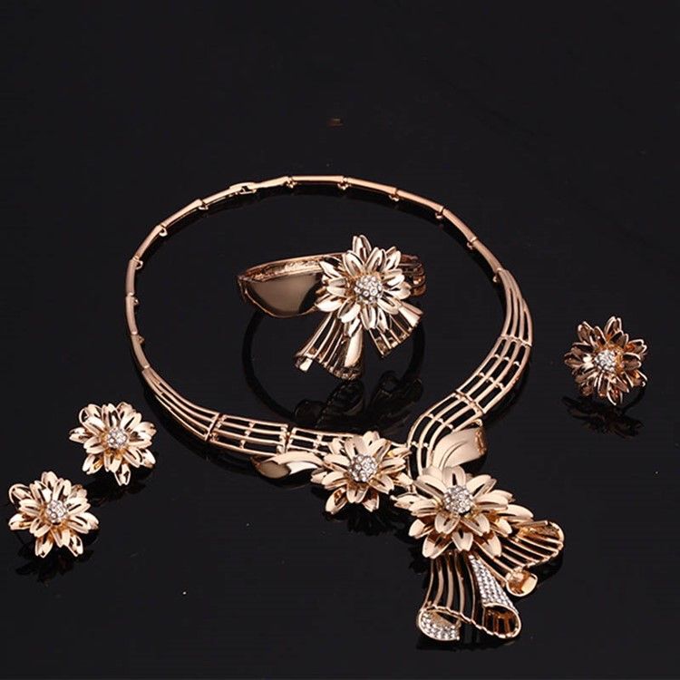 Diamante Flower Smycken Set