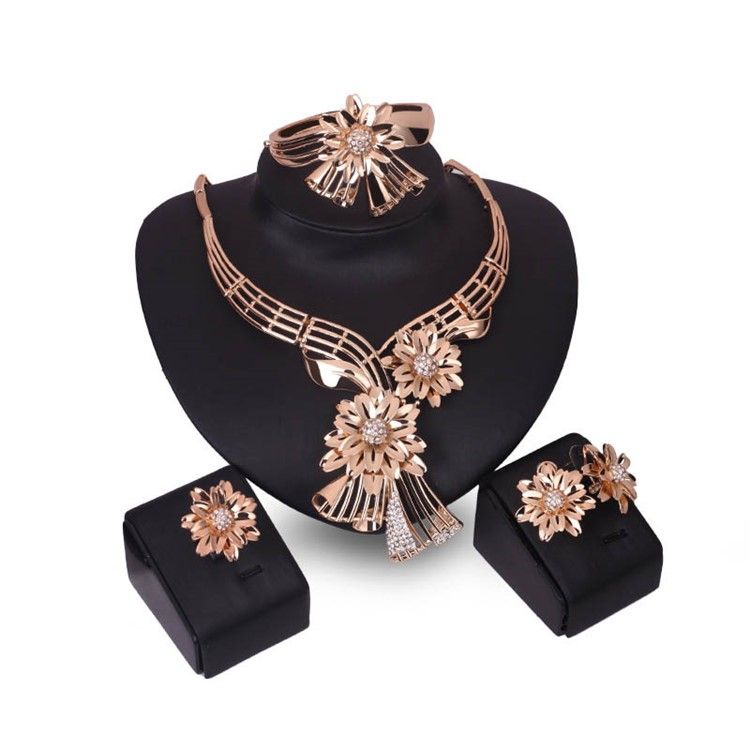 Diamante Flower Smycken Set