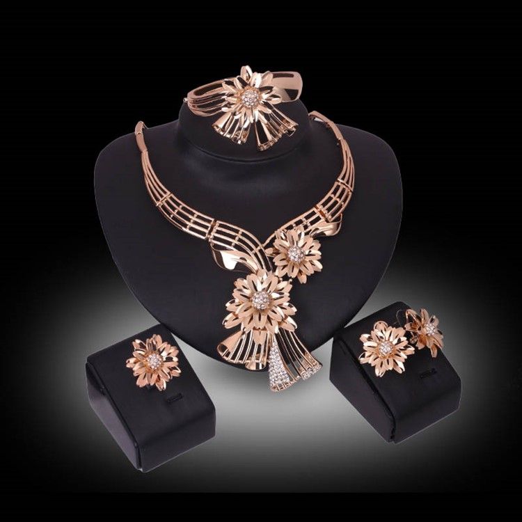 Diamante Flower Smycken Set