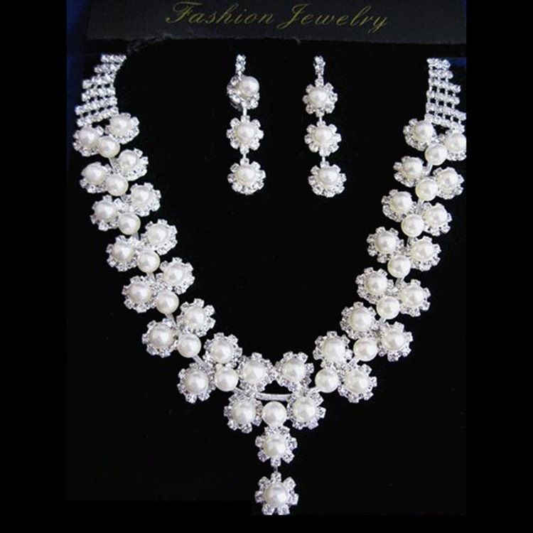 Pearl Flower Bröllop Smycken Set