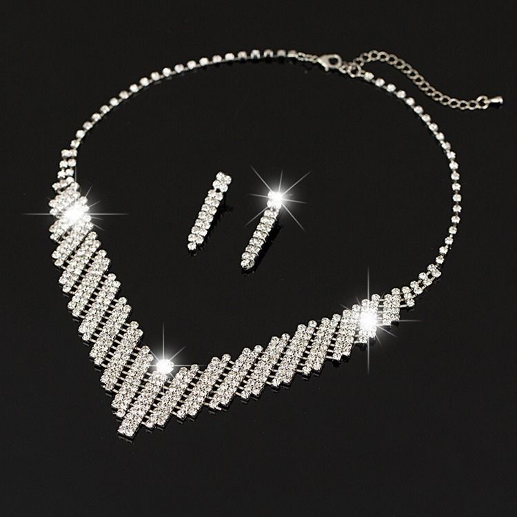 Rhinestone Halsband Diamante Årsdagen Smycken Set