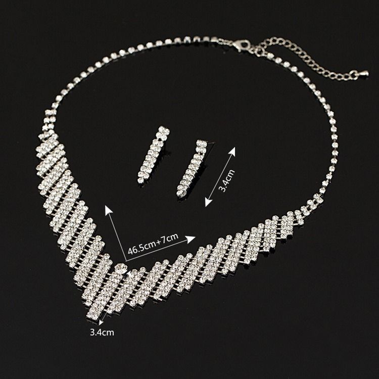 Rhinestone Halsband Diamante Årsdagen Smycken Set