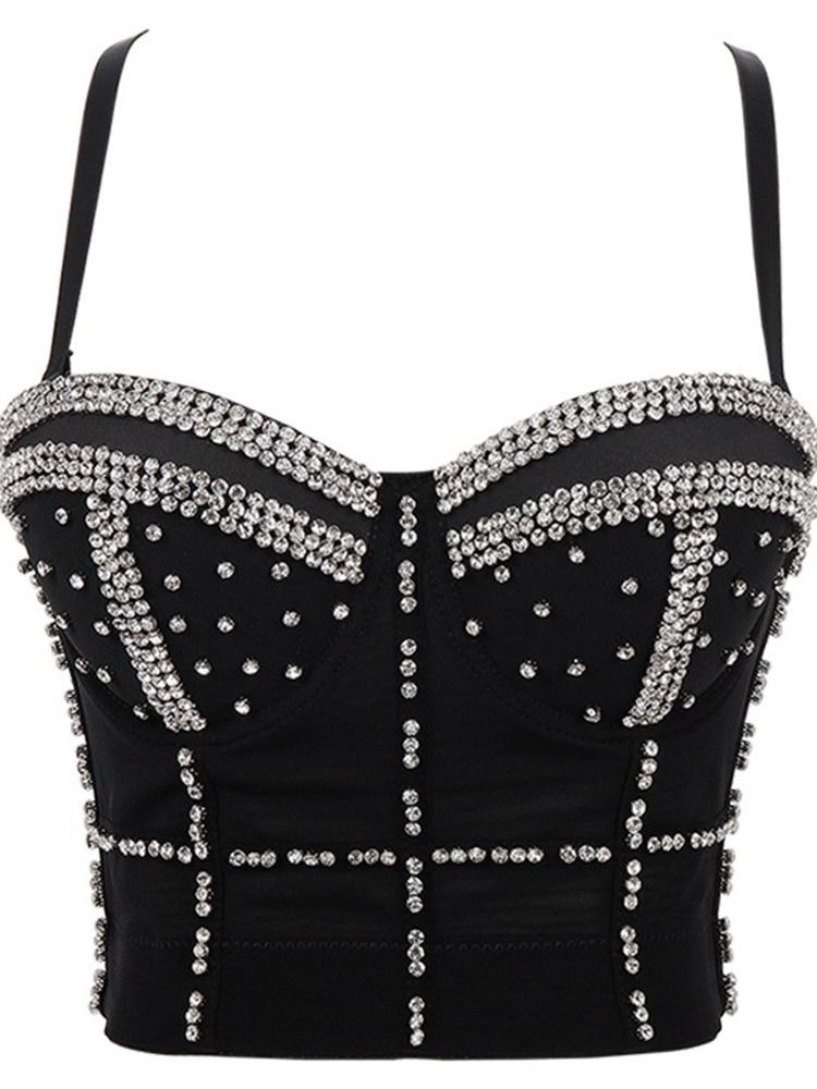 Diamond Sommar Spaghetti Straps Kort Linne