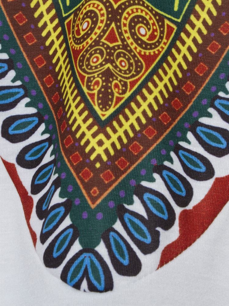 Afrikanskt Mode V-Ringad Dashiki Print Kortärmad T-Shirt För Män