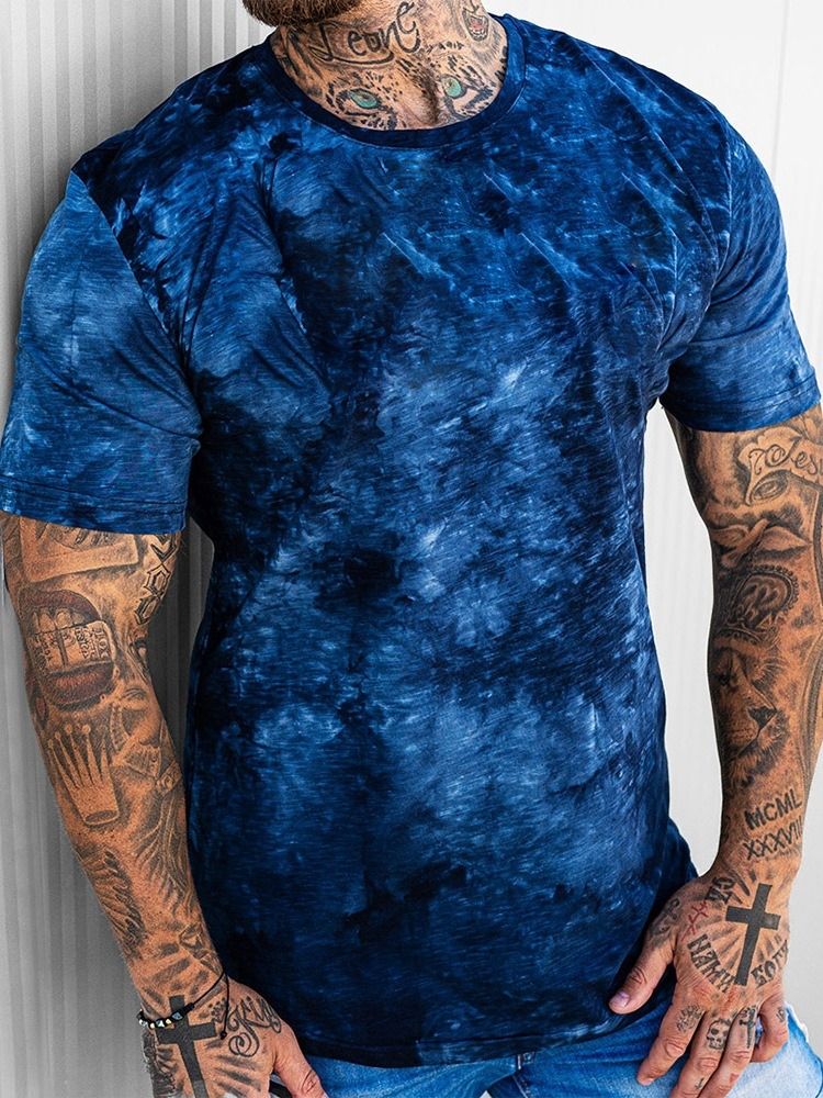 Rund Hals Tie-Dye Casual Slim Pullover T-Shirt