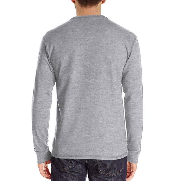 Vanlig Rundhalsad Pocket Pullover Långärmad T-Shirt