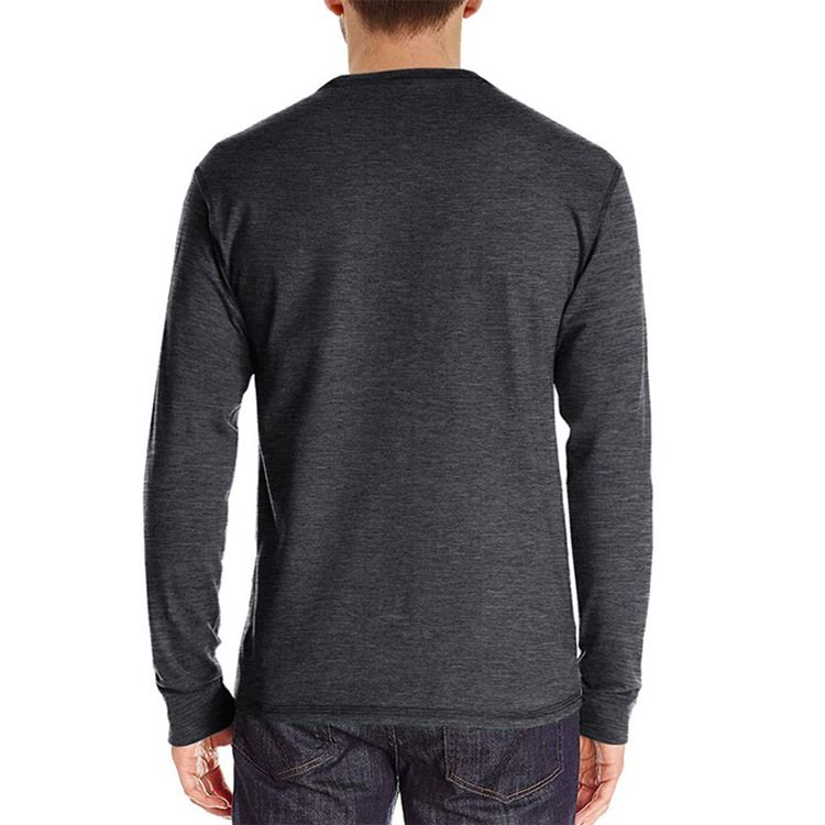 Vanlig Rundhalsad Pocket Pullover Långärmad T-Shirt