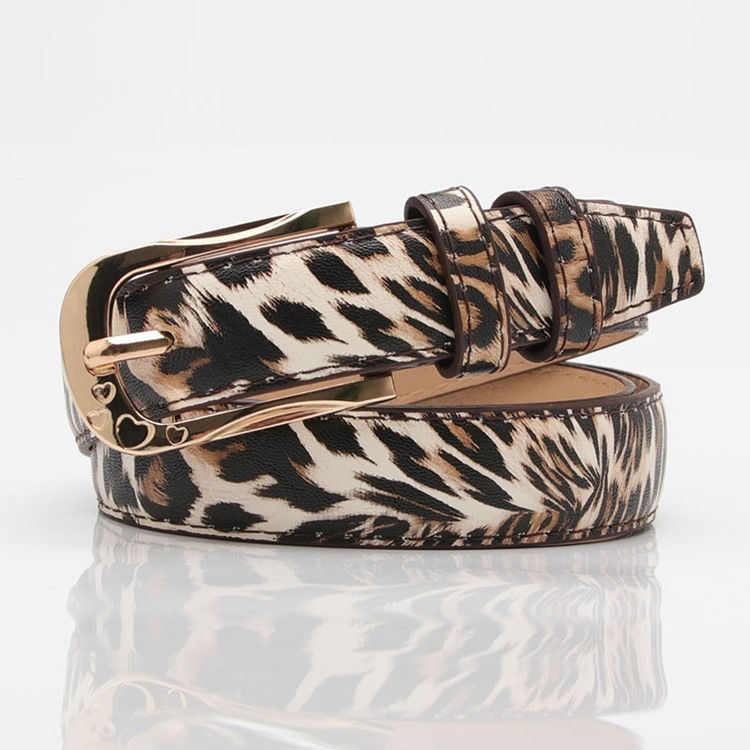 Fashion Pin Spänne Leopard Print Pu-Bälte