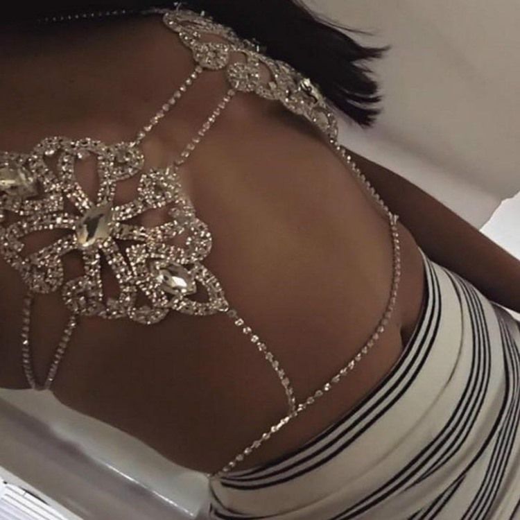 Rhinestone Body Chain Halsband