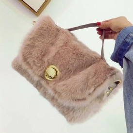 Faux Fur Lock Vanliga Rektangulära Tygpåsar