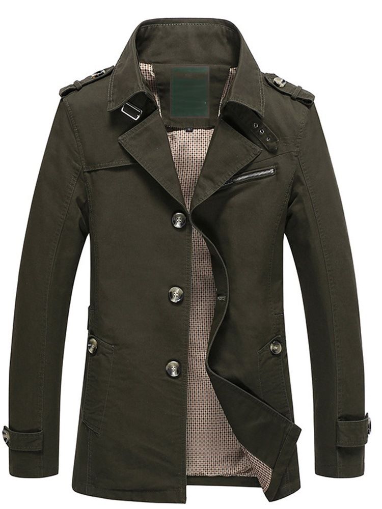 Dragkedja Vanlig Standard Koreansk Trenchcoat