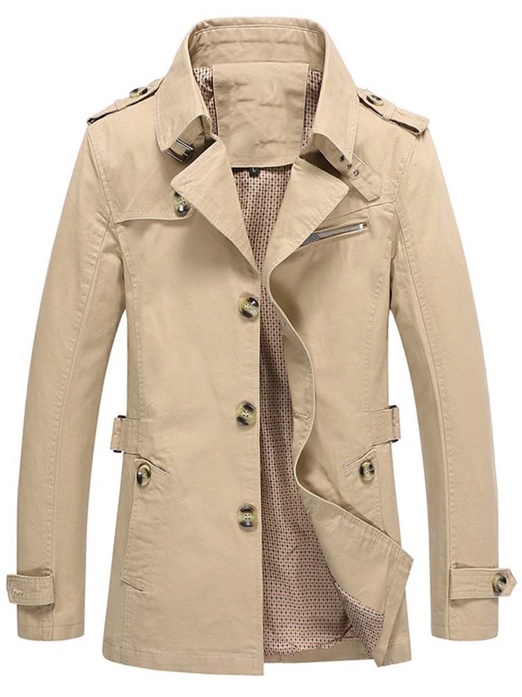 Dragkedja Vanlig Standard Koreansk Trenchcoat