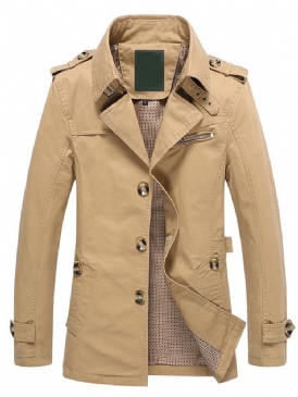 Dragkedja Vanlig Standard Koreansk Trenchcoat