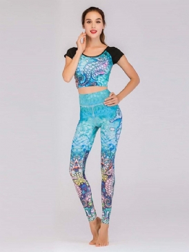 Anti-Svett Patchwork Color Block Sports Set