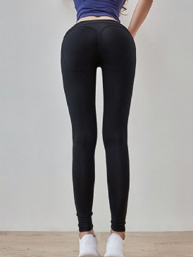 Anti-Svett Solid Yogapants Tiktok Leggings Med Hög Midja