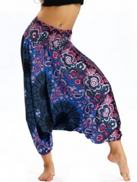 Bohemian Print Full Längd Yoga Harem Byxor