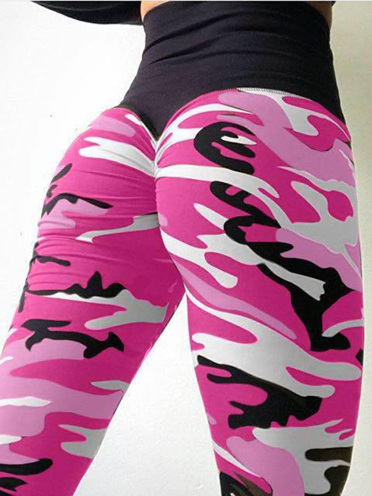 Camouflage Anti-Svett Yoga Leggings Yoga Byxor Tiktok Leggings Med Hög Midja