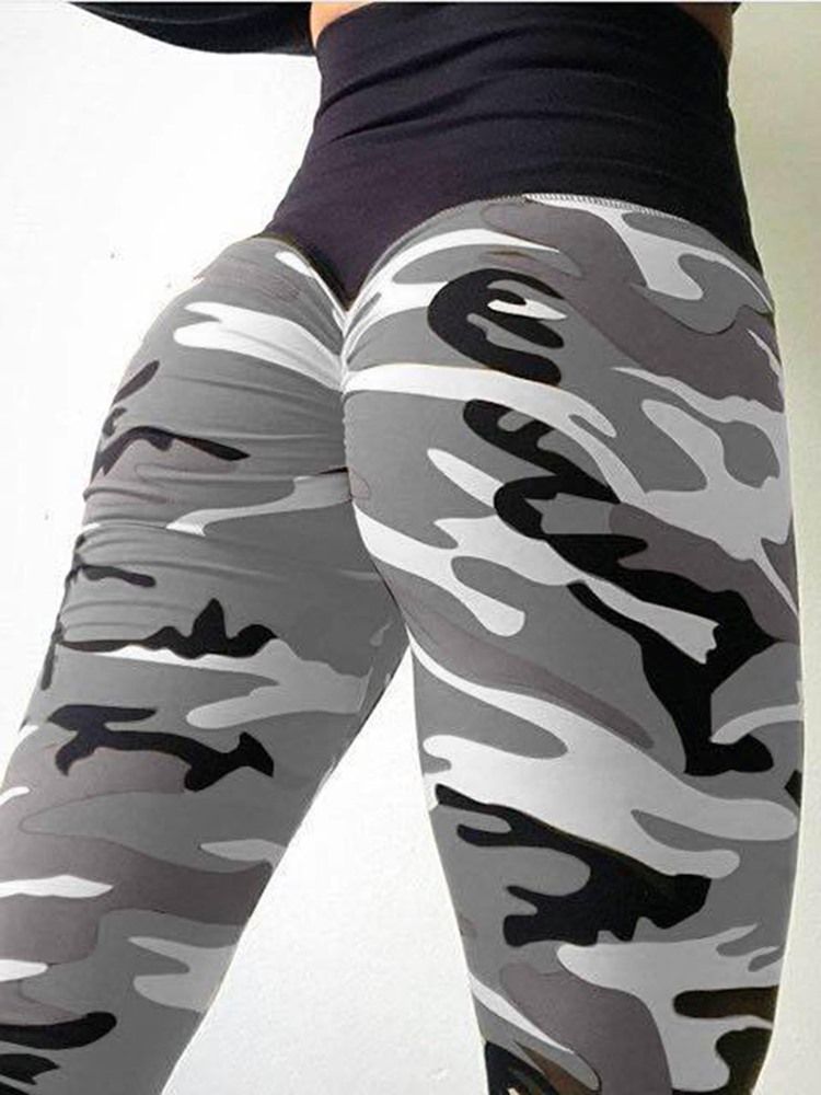 Camouflage Anti-Svett Yoga Leggings Yoga Byxor Tiktok Leggings Med Hög Midja