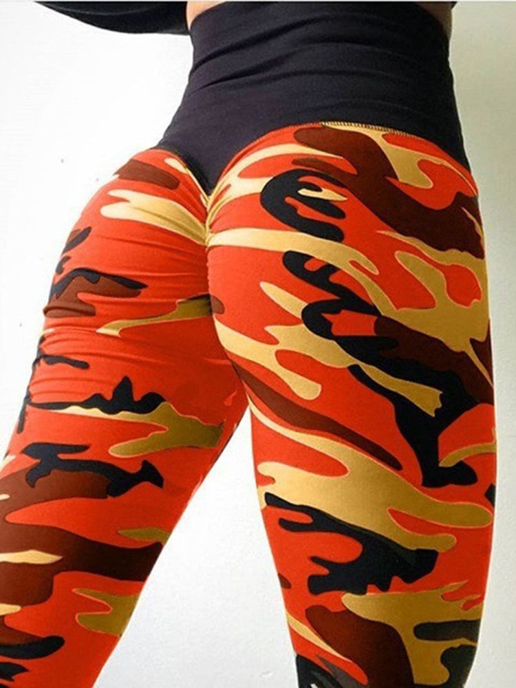 Camouflage Anti-Svett Yoga Leggings Yoga Byxor Tiktok Leggings Med Hög Midja