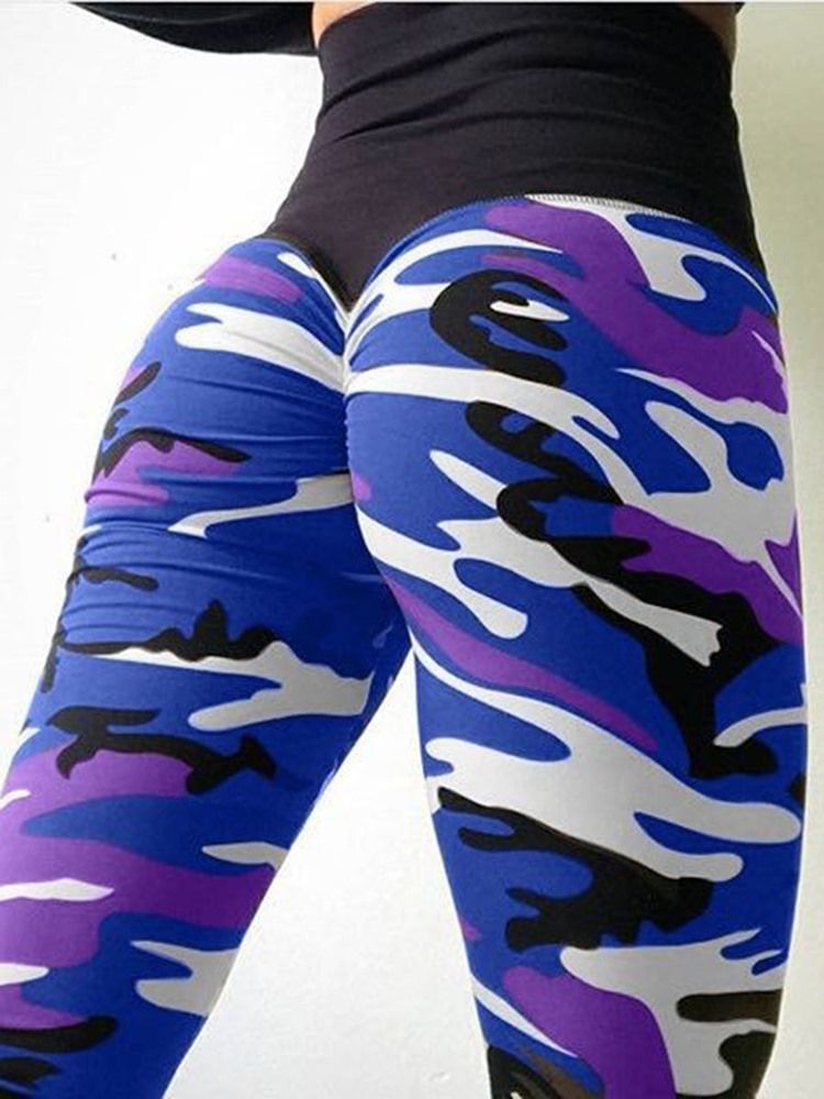 Camouflage Anti-Svett Yoga Leggings Yoga Byxor Tiktok Leggings Med Hög Midja