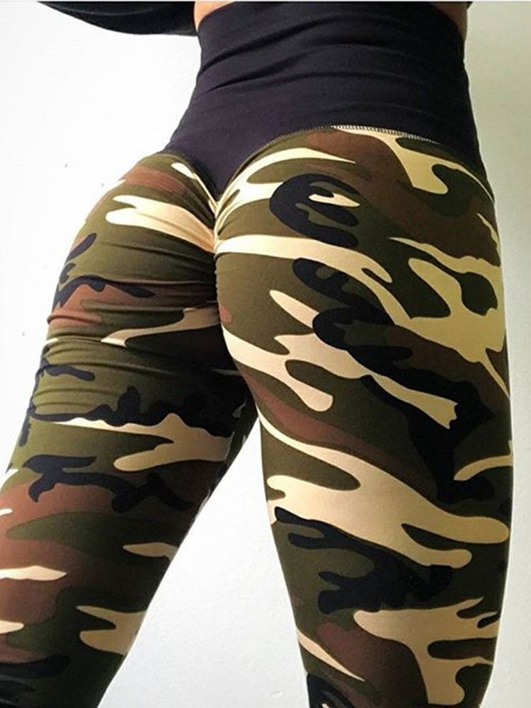 Camouflage Anti-Svett Yoga Leggings Yoga Byxor Tiktok Leggings Med Hög Midja