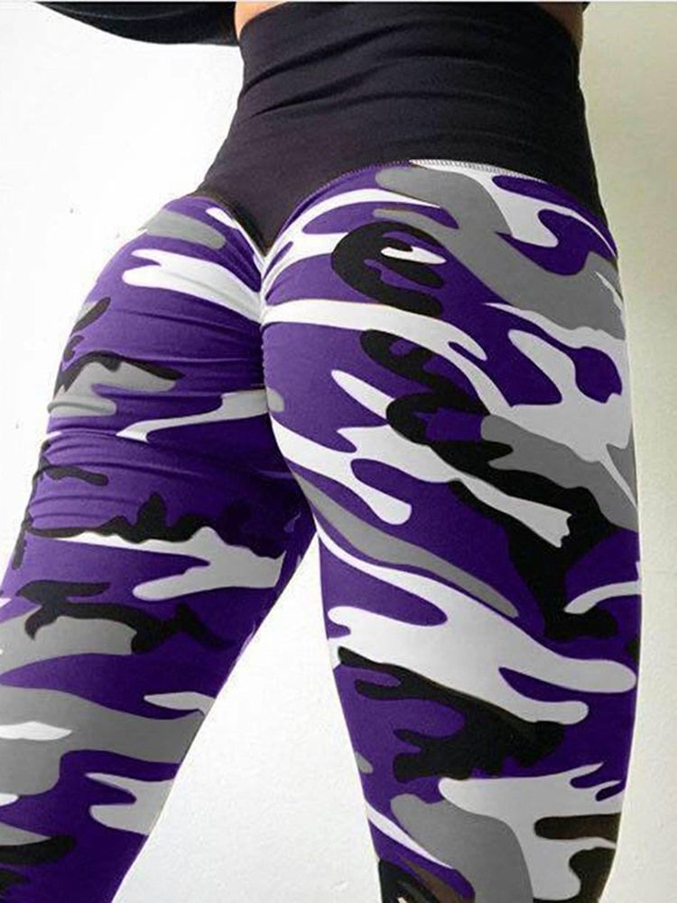 Camouflage Anti-Svett Yoga Leggings Yoga Byxor Tiktok Leggings Med Hög Midja