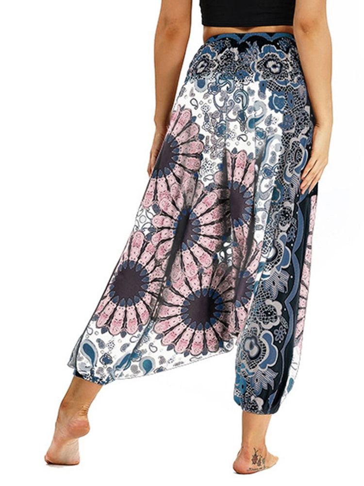 Dambyxor Med Boho Print Polyester Yoga Harem