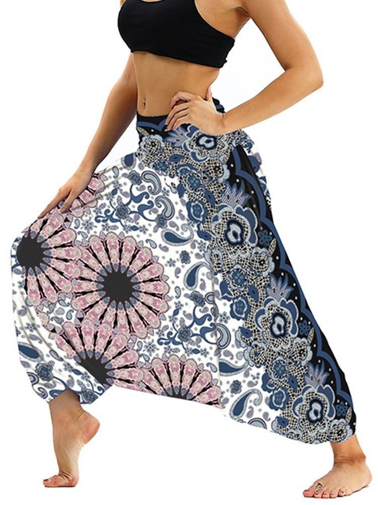 Dambyxor Med Boho Print Polyester Yoga Harem