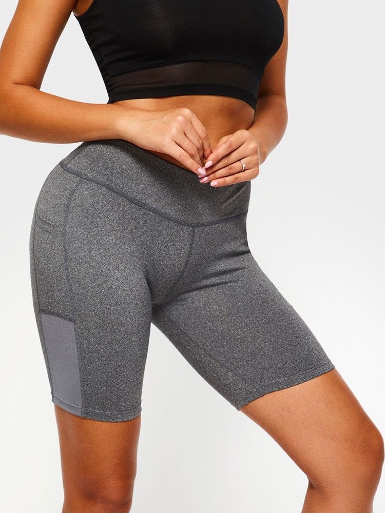 Damfickor Anti-Svett Solid Gym Sport Yoga Shorts Yoga Byxor Tiktok Leggings Med Hög Midja