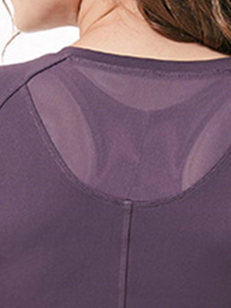 Nylon Quick Dry Solid Yoga Pullover T-Shirt