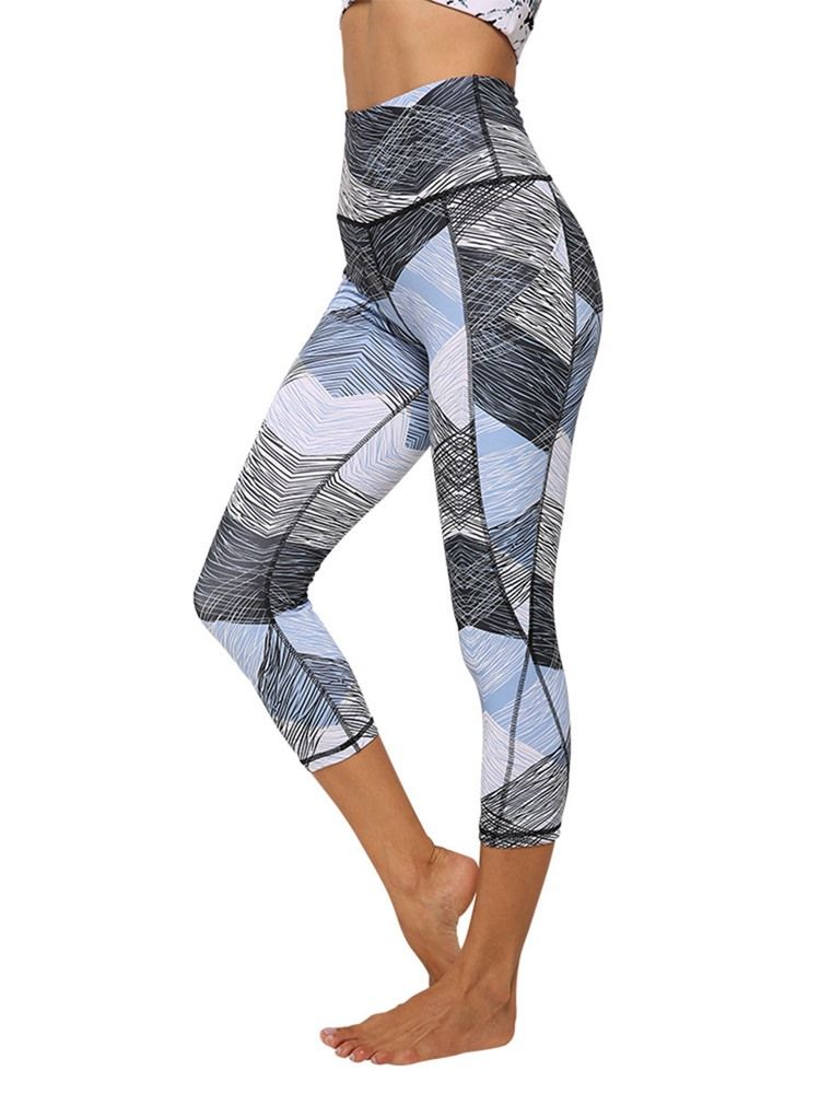 Polyester Quick Dry Pockets Color Block Kvinnliga Badminton Yoga Byxor Hög Midja Tiktok Leggings