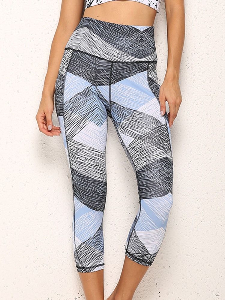 Polyester Quick Dry Pockets Color Block Kvinnliga Badminton Yoga Byxor Hög Midja Tiktok Leggings