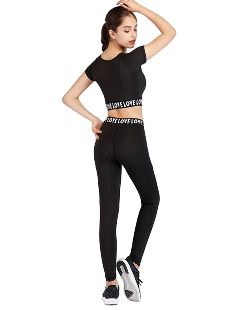 Polyester Yoga Pullover Sport Set