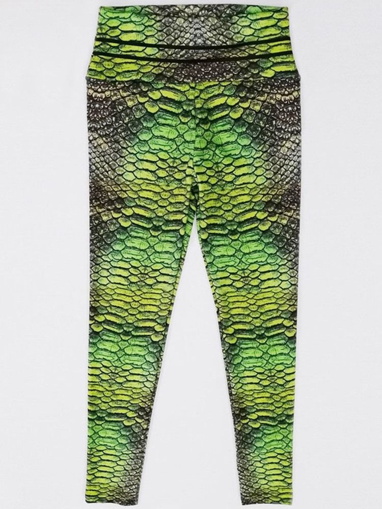 Serpentintryck För Kvinnor Gym Sport Leggings Med Hög Midja Yogabyxor Hög Midja Tiktok Leggings