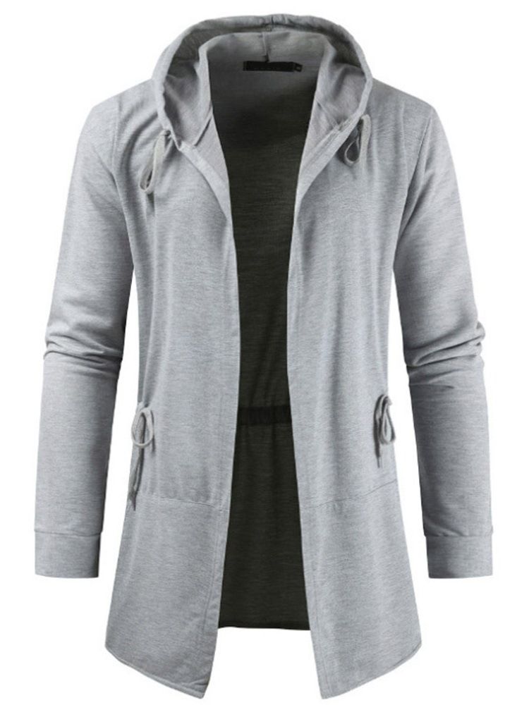 Kofta Med Snörning Vanliga Slim Casual Hoodies