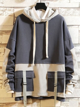 Patchwork Color Block Pullover Spring Loose Hoodies