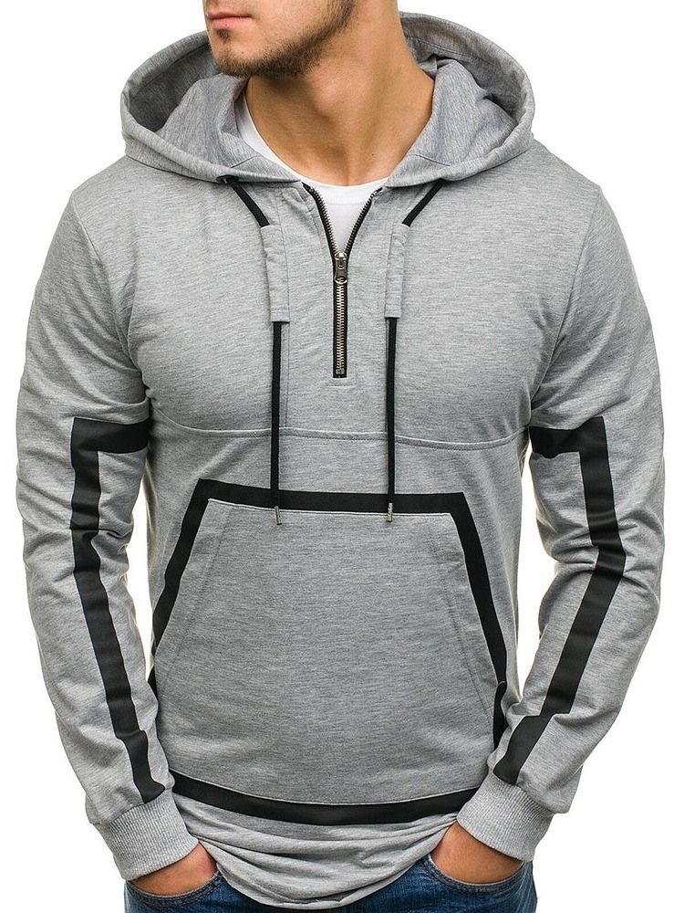 Pullover Regular Stripe Casual Hoodies För Män