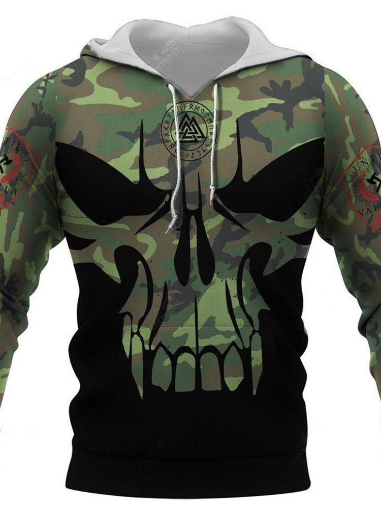 Tjock Camouflage Pullover Pullover Casual Hoodies