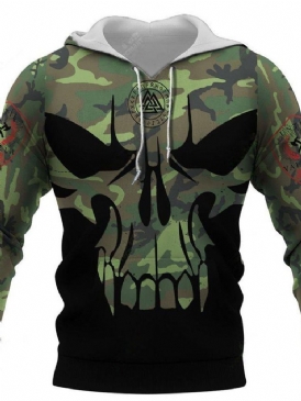 Tjock Camouflage Pullover Pullover Casual Hoodies